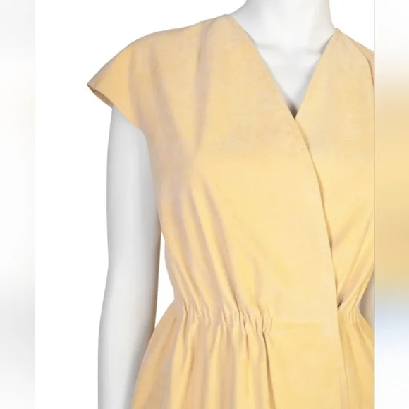 Halston RARE Saks Fifth Ave Vintage 1970 vintage yellow ultra suede wrap p2p 18 - Picture 2 of 16